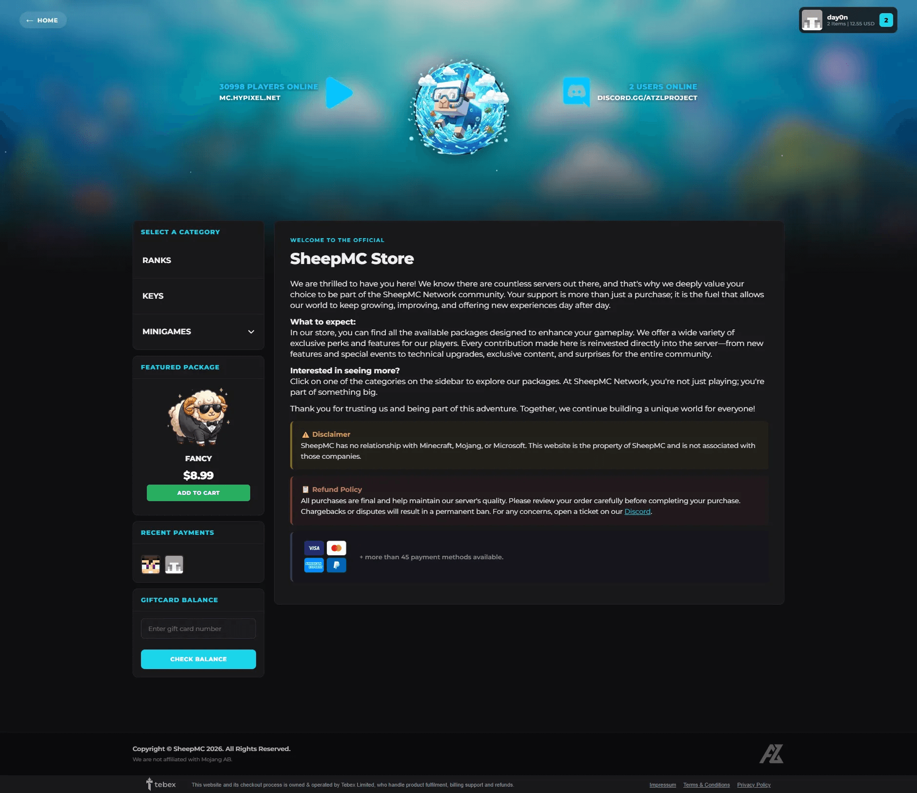 Slate Tebex Template